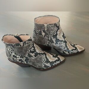 AGL Italy Women’s Python Leather Ankle Boots Size 38